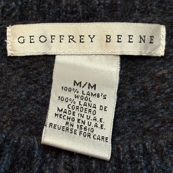 Vtg Geoffrey Beene 100% Lambswool Grandpa Sweater Sz M Preppy - Picture 3 of 11